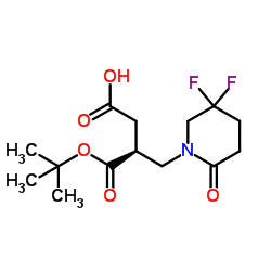 (3S)-3-[(5,5-Difluoro-2-oxo-1-piperidinyl)methyl]-4-[(2-methyl-2-propanyl)oxy]-4-oxobutanoic acid Structure