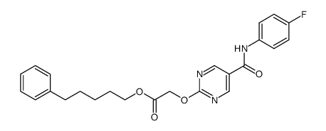 [5-(4-Fluorophenylcarbamoyl)pyrimidin-2-yloxy]acetic acid 5-phenyl-pentyl ester结构式