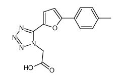 2-[5-[5-(4-methylphenyl)furan-2-yl]tetrazol-1-yl]acetic acid Structure