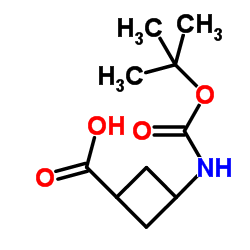 3-(Boc-氨基)环丁烷甲酸结构式