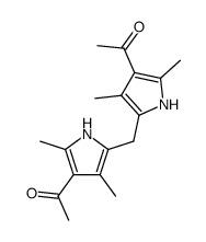 1,1'-(2,4,2',4'-tetramethyl-5,5'-methanediyl-di-pyrrol-3-yl)-bis-ethanone结构式