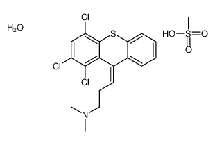 (3E)-N,N-dimethyl-3-(1,2,4-trichlorothioxanthen-9-ylidene)propan-1-amine,methanesulfonic acid,hydrate Structure