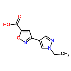 3-(1-ethyl-1H-pyrazol-4-yl)isoxazole-5-carboxylic acid结构式