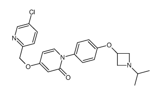 4-[(5-chloropyridin-2-yl)methoxy]-1-[4-(1-propan-2-ylazetidin-3-yl)oxyphenyl]pyridin-2-one Structure