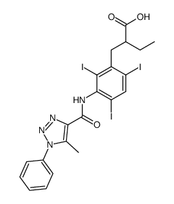 2-[3-(5-methyl-1-phenyl-1H-[1,2,3]triazole-4-carbonylamino)-2,4,6-triiodo-benzyl]-butyric acid Structure