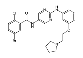 N-(2-(3-(2-(pyrrolidin-1-yl)ethoxy)phenylamino)pyrimidin-5-yl)-5-bromo-2-chlorobenzamide结构式