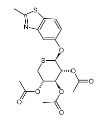 2-methyl-5-benzothiazolyl 2,3,4-tri-O-acetyl-5-thio-β-D-xylopyranoside结构式