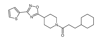 3-cyclohexyl-1-[4-(3-thiophen-2-yl-[1,2,4]oxadiazol-5-yl)-piperidin-1-yl]-propan-1-one结构式