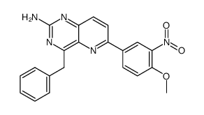 4-benzyl-6-(4-methoxy-3-nitrophenyl)pyrido[3,2-d]pyrimidin-2-ylamine结构式