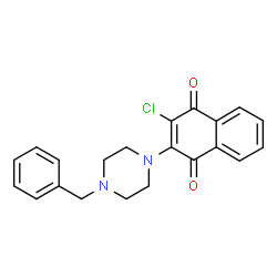 2-(4-BENZYLPIPERAZINO)-3-CHLORONAPHTHOQUINONE结构式