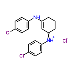 N-(4-Chlorophenyl)-3-[(4-chlorophenyl)amino]-2-cyclohexen-1-iminium chloride结构式