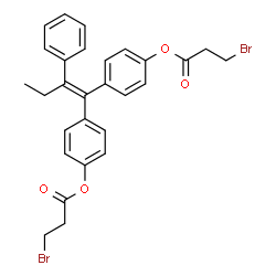 1,1-bis(4-(3-bromopropionyloxyphenyl))-2-phenylbut-1-ene结构式