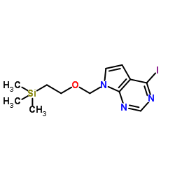 4-碘-7-{[2-(三甲基甲硅烷基)乙氧基]甲基} -7H-吡咯并[2,3-d]嘧啶结构式