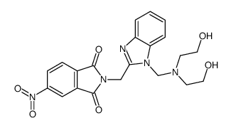 2-[[1-[[bis(2-hydroxyethyl)amino]methyl]benzimidazol-2-yl]methyl]-5-nitroisoindole-1,3-dione结构式