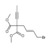 dimethyl 2-(4-bromobut-2-enyl)-2-prop-1-ynylpropanedioate结构式