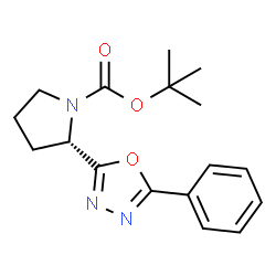(S)-tert-butyl 2-(5-phenyl-1,3,4-oxadiazol-2-yl)pyrrolidine-1-carboxylate结构式