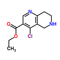 Ethyl 4-chloro-5,6,7,8-tetrahydro-1,6-naphthyridine-3-carboxylate结构式