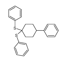 (4-phenylcyclohexane-1,1-diyl)bis(phenylsulfane) Structure