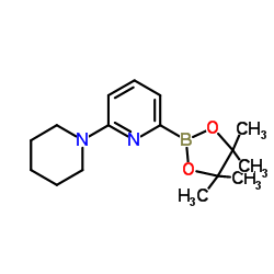 6-(PIPERIDIN-1-YL)PYRIDINE-2-BORONIC ACID PINACOL ESTER结构式