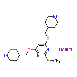2-Methylsulfanyl-4,6-bis-(piperidin-4-ylmethoxy)-pyrimidine dihydrochloride结构式