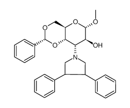 methyl 4,6-O-benzylidene-3-deoxy-3N-(3(S)-4(S)-trans-diphenylpyrrolidine)-α-D-altropyranoside Structure