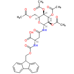 2,3,4,6-Tetra-O-acetyl-N-{N-[(9H-fluoren-9-ylmethoxy)carbonyl]-L-β-aspartyl}-β-D-glucopyranosylamine结构式