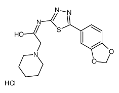 N-[5-(1,3-benzodioxol-5-yl)-1,3,4-thiadiazol-2-yl]-2-piperidin-1-ylacetamide,hydrochloride Structure