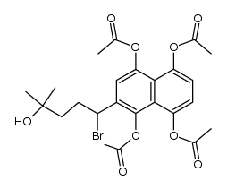2-(1'-bromo-4'-hydroxy-4'-methylpentyl)-1,4,5,8-tetraacetoxynapthalene结构式