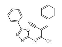 (E)-2-cyano-3-phenyl-N-(5-phenyl-1,3,4-oxadiazol-2-yl)prop-2-enamide Structure