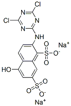 2-(4,6-Dichloro-1,3,5-triazine-2-ylamino)-5-hydroxy-1,7-naphthalenedisulfonic acid disodium salt Structure