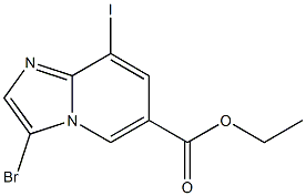 3-Bromo-8-iodo-imidazo[1,2-a]pyridine-6-carboxylic acid ethyl ester Structure