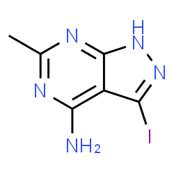 3-碘-6-甲基-1H-吡唑并[3,4-d]嘧啶-4-胺结构式