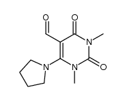 1,3-dimethyl-2,4-dioxo-6-(pyrrolidin-1-yl)-1,2,3,4-tetrahydropyrimidine-5-carbaldehyde结构式