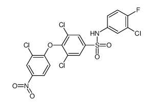 3,5-dichloro-N-(3-chloro-4-fluorophenyl)-4-(2-chloro-4-nitrophenoxy)benzenesulfonamide Structure