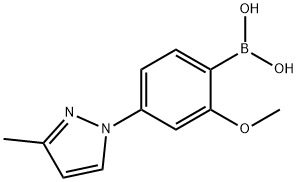 2-Methoxy-4-(3-methyl-1H-pyrazol-1-yl)phenylboronic acid结构式