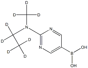 2-(Methylethylamino-d8)-pyrimidine-5-boronic acid structure