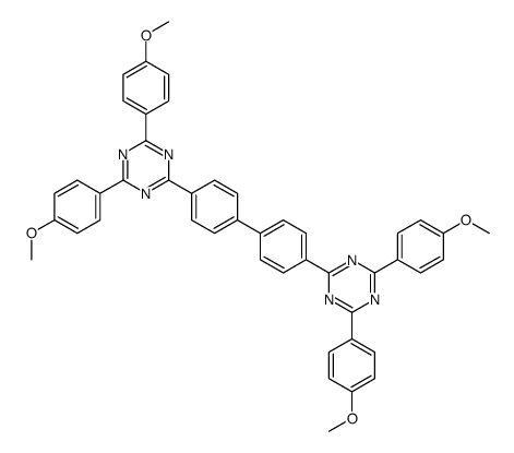 2-[4-[4-[4,6-bis(4-methoxyphenyl)-1,3,5-triazin-2-yl]phenyl]phenyl]-4,6-bis(4-methoxyphenyl)-1,3,5-triazine Structure