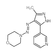 Morpholine,4-[2-[3-methyl-5-(3-pyridinyl)-1H-pyrazol-4-yl]diazenyl]-结构式