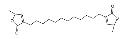 (2S)-2-methyl-4-[12-[(2S)-2-methyl-5-oxo-2H-furan-4-yl]dodecyl]-2H-furan-5-one结构式
