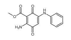 2-amino-5-anilino-3-carbomethoxy-1,4-benzoquinone结构式