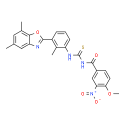 N-[3-(5,7-dimethyl-1,3-benzoxazol-2-yl)-2-methylphenyl]-N'-{3-nitro-4-methoxybenzoyl}thiourea picture