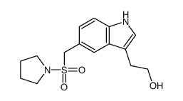 2-[5-(pyrrolidin-1-ylsulfonylmethyl)-1H-indol-3-yl]ethanol结构式
