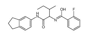 Benzamide, N-[1-[[(2,3-dihydro-1H-inden-5-yl)amino]carbonyl]-2-methylbutyl]-2-fluoro- (9CI) structure