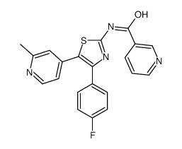 N-[4-(4-fluorophenyl)-5-(2-methylpyridin-4-yl)-1,3-thiazol-2-yl]pyridine-3-carboxamide结构式