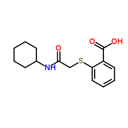 2-{[2-(Cyclohexylamino)-2-oxoethyl]sulphanyl}benzoic acid结构式