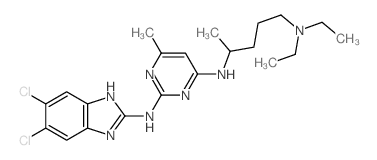 N-(5,6-dichloro-1H-benzoimidazol-2-yl)-N-(5-diethylaminopentan-2-yl)-6-methyl-pyrimidine-2,4-diamine Structure