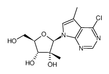 4-chloro-5-methyl-7-(2-C-methyl-β-D-ribofuranosyl)-7H-pyrrolo[2,3-d]pyrimidine Structure