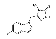 4-Amino-5-(5-bromo-indol-1-ylmethyl)-2,4-dihydro-[1,2,4]triazole-3-thione结构式