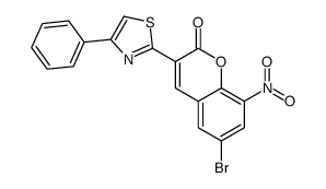 6-bromo-8-nitro-3-(4-phenyl-1,3-thiazol-2-yl)chromen-2-one Structure