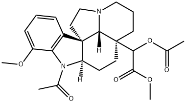 1-Acetyl-20-acetyloxy-17-methoxyaspidospermidin-21-oic acid methyl ester结构式